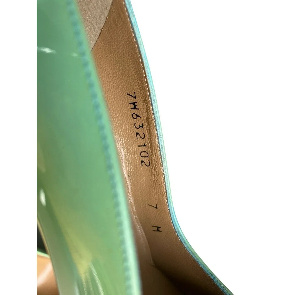 Stuart Weitzman Mint Green Patent Leather Pointed Toe Stiletto Pumps Heels 7M